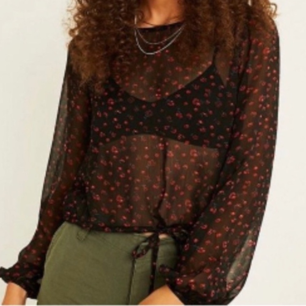 Urban outfitters sheer floral blouse